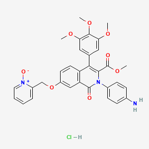 molecular formula C32H30ClN3O8 B13403831 methyl 2-(4-aminophenyl)-7-[(1-oxidopyridin-1-ium-2-yl)methoxy]-1-oxo-4-(3,4,5-trimethoxyphenyl)isoquinoline-3-carboxylate;hydrochloride 