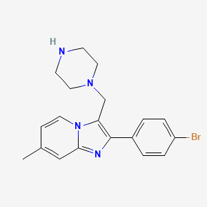 molecular formula C19H21BrN4 B13403923 2-(4-Bromo-phenyl)-7-methyl-3-piperazin-1-ylmethyl-imidazo[1,2-A]pyridine 