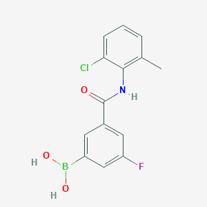molecular formula C14H12BClFNO3 B13403941 5-(2-Chloro-6-methylphenylcarbamoyl)-3-fluorobenzeneboronic acid 
