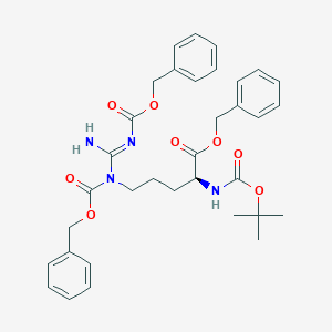 molecular formula C34H40N4O8 B13403958 benzyl (2S)-2-[(2-methylpropan-2-yl)oxycarbonylamino]-5-[phenylmethoxycarbonyl-[(E)-N'-phenylmethoxycarbonylcarbamimidoyl]amino]pentanoate 