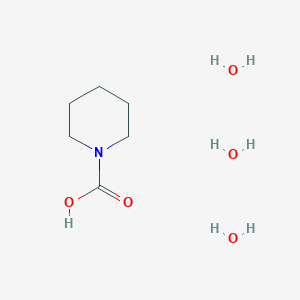 molecular formula C6H17NO5 B13403966 piperidine-1-carboxylic acid;trihydrate 