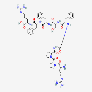molecular formula C54H75N15O11 B13404002 H-DL-Arg-DL-Pro-DL-Pro-Gly-DL-Phe-DL-Ser-DL-Phe-DL-Phe-DL-Arg-OH 