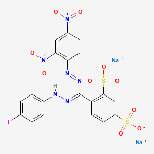 molecular formula C19H11IN6Na2O10S2 B13404095 4-[1-(4-Iodophenyl)-5-(2,4-dinitrophenyl)-formaz-3-yl]-1,3-benzene disulfonate,disodium salt 