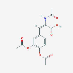 molecular formula C15H15NO7 B13404124 (E)-2-acetamido-3-(3,4-diacetyloxyphenyl)prop-2-enoic acid 