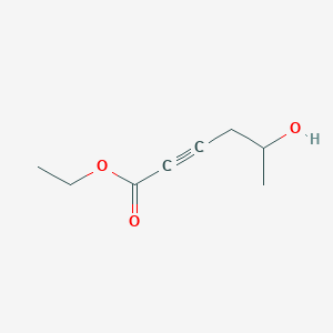 molecular formula C8H12O3 B13404134 Ethyl 5-hydroxyhex-2-ynoate CAS No. 91022-34-3