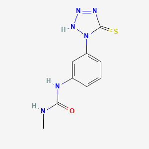 molecular formula C9H10N6OS B13404172 N-Methyl-N'-[3-(5-sulfanylidene-2,5-dihydro-1H-tetrazol-1-yl)phenyl]urea CAS No. 86893-76-7