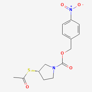 molecular formula C14H16N2O5S B13404218 (4-nitrophenyl)methyl (3S)-3-acetylsulfanylpyrrolidine-1-carboxylate 