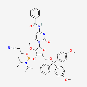 molecular formula C47H54N5O9P B13404292 N-[1-[5-[[bis(4-methoxyphenyl)-phenylmethoxy]methyl]-4-[2-cyanoethoxy-[di(propan-2-yl)amino]phosphanyl]oxy-3-methoxyoxolan-2-yl]-2-oxopyrimidin-4-yl]benzamide 