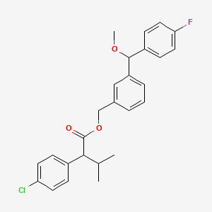molecular formula C26H26ClFO3 B13404315 (3-((4-Fluorophenyl)methoxymethyl)phenyl)methyl 4-Chloro-alpha-(1-methylethyl)benzeneacetate CAS No. 80499-01-0