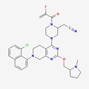 molecular formula C32H35ClFN7O2 B13404349 2-[(S)-4-[7-(8-chloro-1-naphthyl)-2-[[(S)-1-methyl-2-pyrrolidinyl]methoxy]-5,6,7,8-tetrahydropyrido[3,4-d]pyrimidin-4-yl]-1-(2-fluoroacryloyl)-2-piperazinyl]acetonitrile 