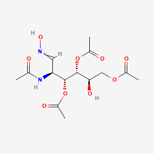 molecular formula C14H22N2O9 B13404360 [(2R,3R,4R,5S)-5-acetamido-3,4-diacetyloxy-2-hydroxy-6-hydroxyiminohexyl] acetate 