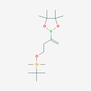 molecular formula C16H33BO3Si B13404367 tert-Butyldimethyl((3-(4,4,5,5-tetramethyl-1,3,2-dioxaborolan-2-yl)but-3-en-1-yl)oxy)silane 