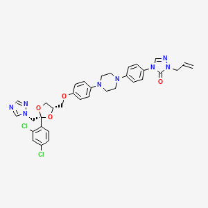 molecular formula C34H34Cl2N8O4 B13404535 Des-(2-butyl) N-Allyl Itraconazole 