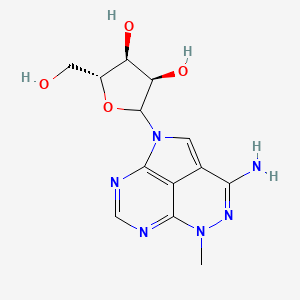 molecular formula C13H16N6O4 B13404556 (3R,4S,5R)-2-(5-amino-7-methyl-2,6,7,9,11-pentazatricyclo[6.3.1.04,12]dodeca-1(12),3,5,8,10-pentaen-2-yl)-5-(hydroxymethyl)oxolane-3,4-diol 