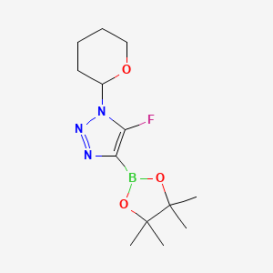 molecular formula C13H21BFN3O3 B13404597 5-Fluoro-1-(tetrahydro-2H-pyran-2-yl)-4-(4,4,5,5-tetramethyl-1,3,2-dioxaborolan-2-yl)-1H-1,2,3-triazole 