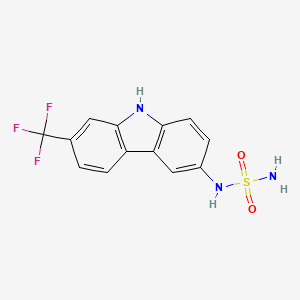 molecular formula C13H10F3N3O2S B13404609 N-[7-(Trifluoromethyl)-9H-carbazol-3-yl]sulfuric diamide CAS No. 872604-37-0
