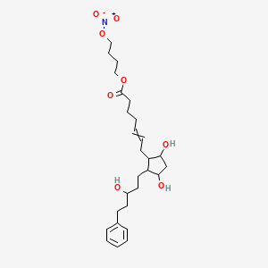 molecular formula C27H41NO8 B13404625 4-Nitrooxybutyl 7-[3,5-dihydroxy-2-(3-hydroxy-5-phenylpentyl)cyclopentyl]hept-5-enoate 