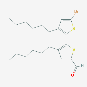 molecular formula C21H29BrOS2 B13404752 5'-Bromo-3,3'-dihexyl[2,2'-bithiophene]-5-carboxaldehyde 
