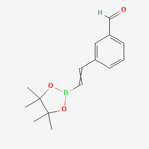 molecular formula C15H19BO3 B13404807 3-[2-(4,4,5,5-Tetramethyl-1,3,2-dioxaborolan-2-yl)ethenyl]benzaldehyde 