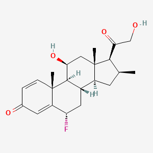 molecular formula C22H29FO4 B13404815 (6S,8S,9S,10R,11S,13S,14S,16S,17S)-6-fluoro-11-hydroxy-17-(2-hydroxyacetyl)-10,13,16-trimethyl-6,7,8,9,11,12,14,15,16,17-decahydrocyclopenta[a]phenanthren-3-one 