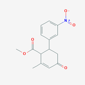 molecular formula C15H15NO5 B13404824 Methyl 2-methyl-6-(3-nitrophenyl)-4-oxocyclohex-2-ene-1-carboxylate 