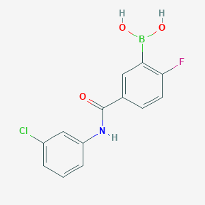 molecular formula C13H10BClFNO3 B13404827 5-(3-Chlorophenylcarbamoyl)-2-fluorobenzeneboronic acid 