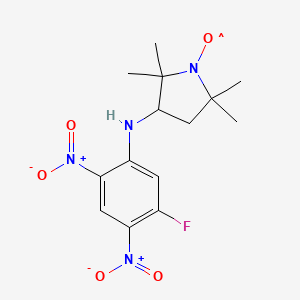molecular formula C14H18FN4O5 B13404837 3-(5-Fluoro-2,4-dinitroanilino)-proxyl free radical 