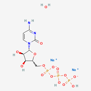 molecular formula C9H16N3Na2O15P3 B13404878 Cytidine 5'-triphosphate, disodium salt hydrate 