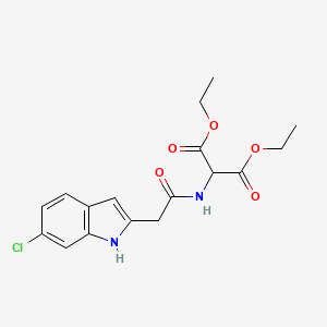 molecular formula C17H19ClN2O5 B13404896 Diethyl 2-(2-(6-chloro-1H-indol-2-yl)acetamido)malonate 