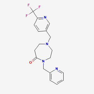 molecular formula C18H19F3N4O B13404946 4-(Pyridin-2-ylmethyl)-1-([6-(trifluoromethyl)pyridin-3-YL]methyl)-1,4-diazepan-5-one 