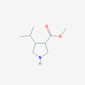 molecular formula C9H17NO2 B13404988 4-Isopropyl-pyrrolidine-3-carboxylic acid methyl ester CAS No. 887344-14-1