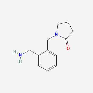 molecular formula C12H16N2O B1340501 1-[2-(Aminomethyl)benzyl]-2-pyrrolidinone CAS No. 953891-80-0