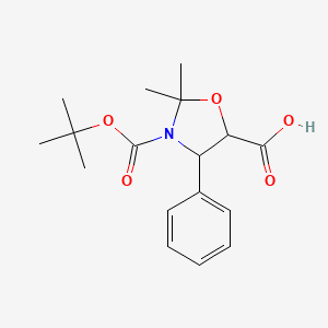 molecular formula C17H23NO5 B13405056 2,2-Dimethyl-3-[(2-methylpropan-2-yl)oxy-oxomethyl]-4-phenyl-5-oxazolidinecarboxylic acid 