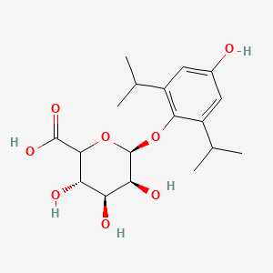 molecular formula C18H26O8 B13405071 4-Hydroxy Propofol 1-O-|A-D-Glucuronide 