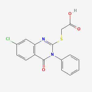molecular formula C16H11ClN2O3S B13405081 (7-Chloro-4-oxo-3-phenyl-3,4-dihydro-quinazolin-2-ylsulfanyl)-acetic acid 