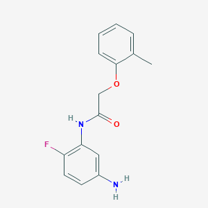 molecular formula C15H15FN2O2 B1340514 N-(5-Amino-2-fluorophenyl)-2-(2-methylphenoxy)-acetamide CAS No. 954268-09-8