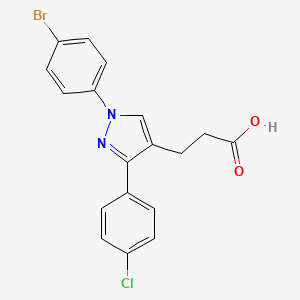 1-(4-Bromophenyl)-3-(4-chlorophenyl)pyrazole-4-propionic acid