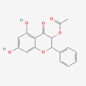 molecular formula C17H14O6 B13405210 3-O-Acetylpinobanksin; Pinobanksin 3-O-acetate; Pinobanksin 3-acetate 
