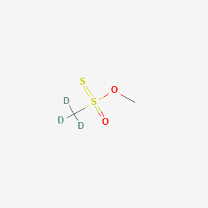 molecular formula C2H6O2S2 B13405380 Methoxy-oxo-sulfanylidene-(trideuteriomethyl)-lambda6-sulfane 