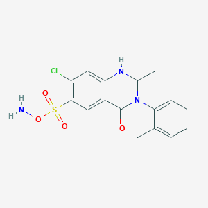 molecular formula C16H16ClN3O4S B13405462 Amino 7-chloro-2-methyl-3-(2-methylphenyl)-4-oxo-1,2-dihydroquinazoline-6-sulfonate 