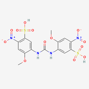 molecular formula C15H14N4O13S2 B13405526 3,3'-(Carbonyldiimino)bis(4-methoxy-6-nitrobenzenesulphonic) acid CAS No. 88-31-3
