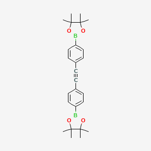 molecular formula C26H32B2O4 B1340563 4,4,5,5-Tetramethyl-2-(4-{2-[4-(tetramethyl-1,3,2-dioxaborolan-2-yl)phenyl]ethynyl}phenyl)-1,3,2-dioxaborolane CAS No. 849681-64-7