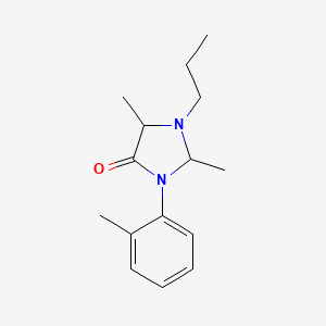 molecular formula C15H22N2O B13405655 2,5-Dimethyl-3-(2-methylphenyl)-1-propylimidazolidin-4-one 