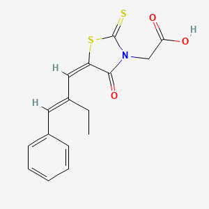 molecular formula C16H15NO3S2 B13405724 4-Oxo-5-[2-(phenylmethylene)butylidene]-2-thioxo-3-thiazolidineacetic Acid 