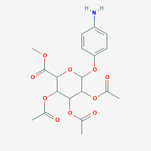 molecular formula C19H23NO10 B13405726 4-Aminophenyl 2,3,4-Tri-O-acetyl-|A-D-glucuronide Methyl Ester 