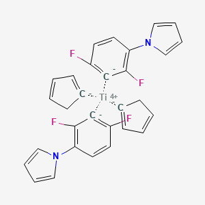 molecular formula C30H22F4N2Ti B13405749 Bis(2,6-difluoro-3-(1-hydropyrro-1-yl)-phenyl)titanocene 