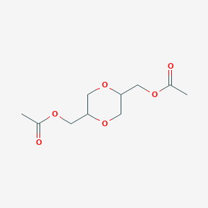 molecular formula C10H16O6 B134058 {5-[(Acetyloxy)methyl]-1,4-dioxan-2-yl}methyl acetate CAS No. 6963-09-3