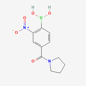 molecular formula C11H13BN2O5 B13405819 2-Nitro-4-(pyrrolidine-1-carbonyl)phenylboronic acid 