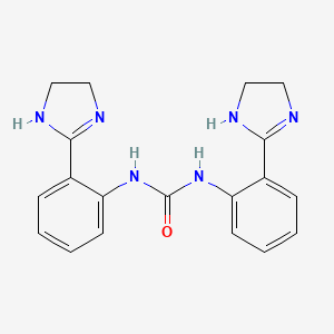 molecular formula C19H20N6O B13406060 1,3-bis[2-(4,5-dihydro-1H-imidazol-2-yl)phenyl]urea CAS No. 5374-54-9