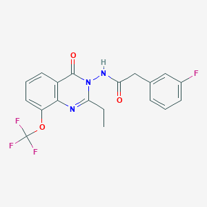 molecular formula C19H15F4N3O3 B13406115 N-(2-Ethyl-4-oxo-8-(trifluoromethoxy)quinazolin-3(4H)-yl)-2-(3-fluorophenyl)acetamide CAS No. 848027-37-2